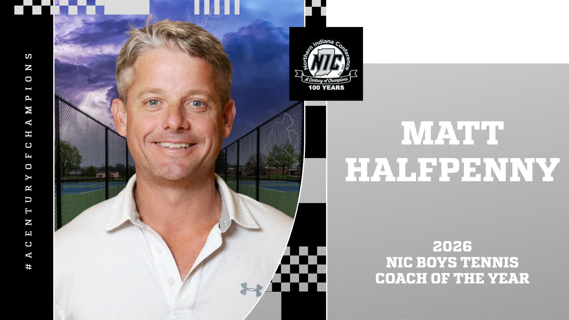 Matthew Halfpenny - 2026 NIC Boys Tennis Coach of the Year